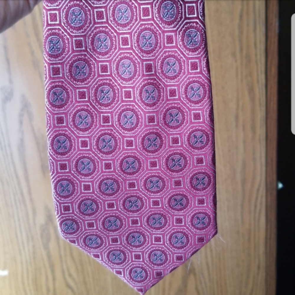 Mens Silk Tie Red/Navy/White